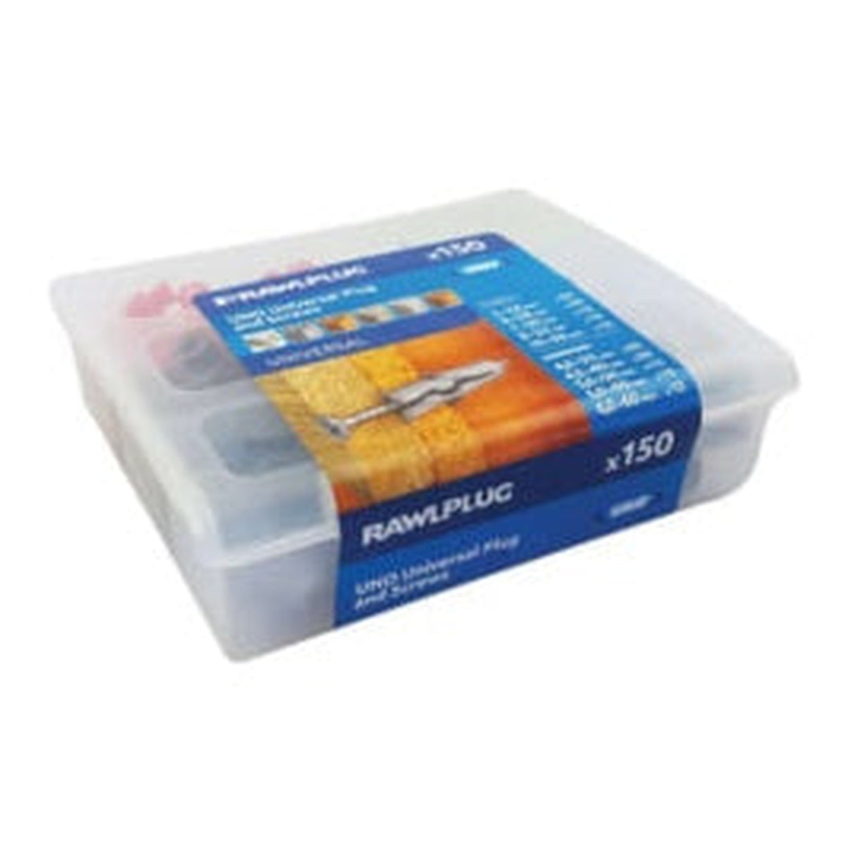 Rawlplug Uni mixed wall plugs and screws, pack of 150