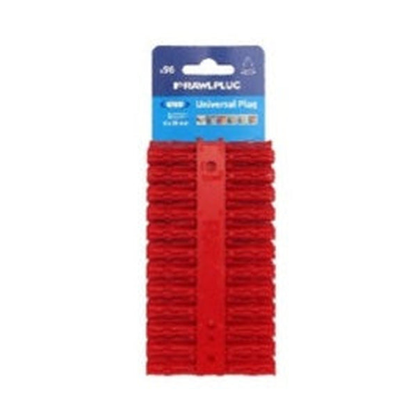 Rawlplug 6mm red universal plugs, pack of 96