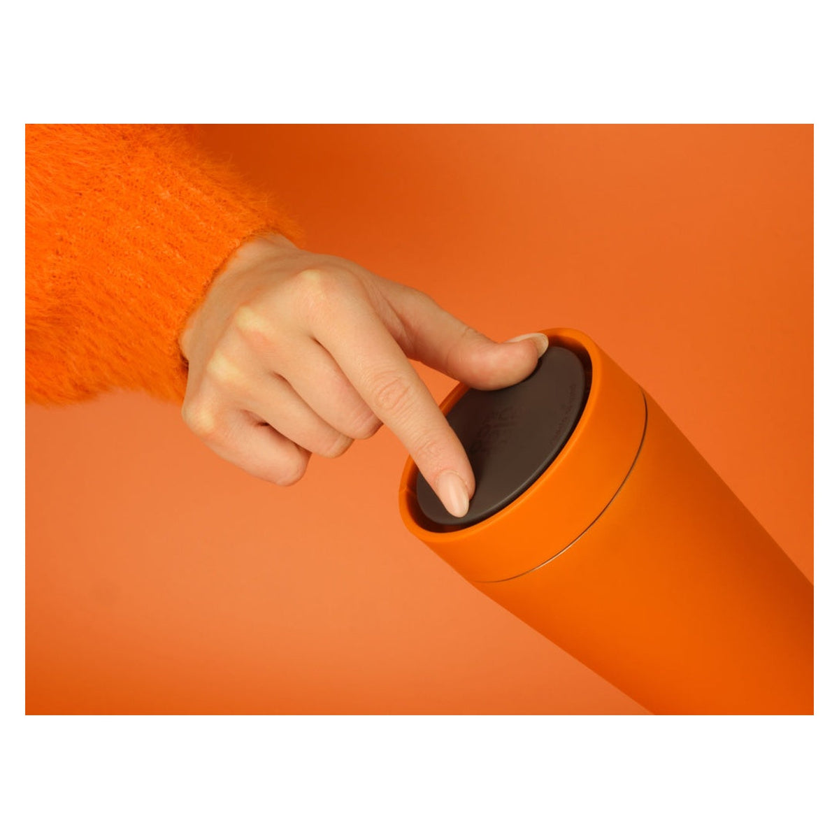 Recycled Stainless Steel Cup 8oz - Sunrise Orange, view 3