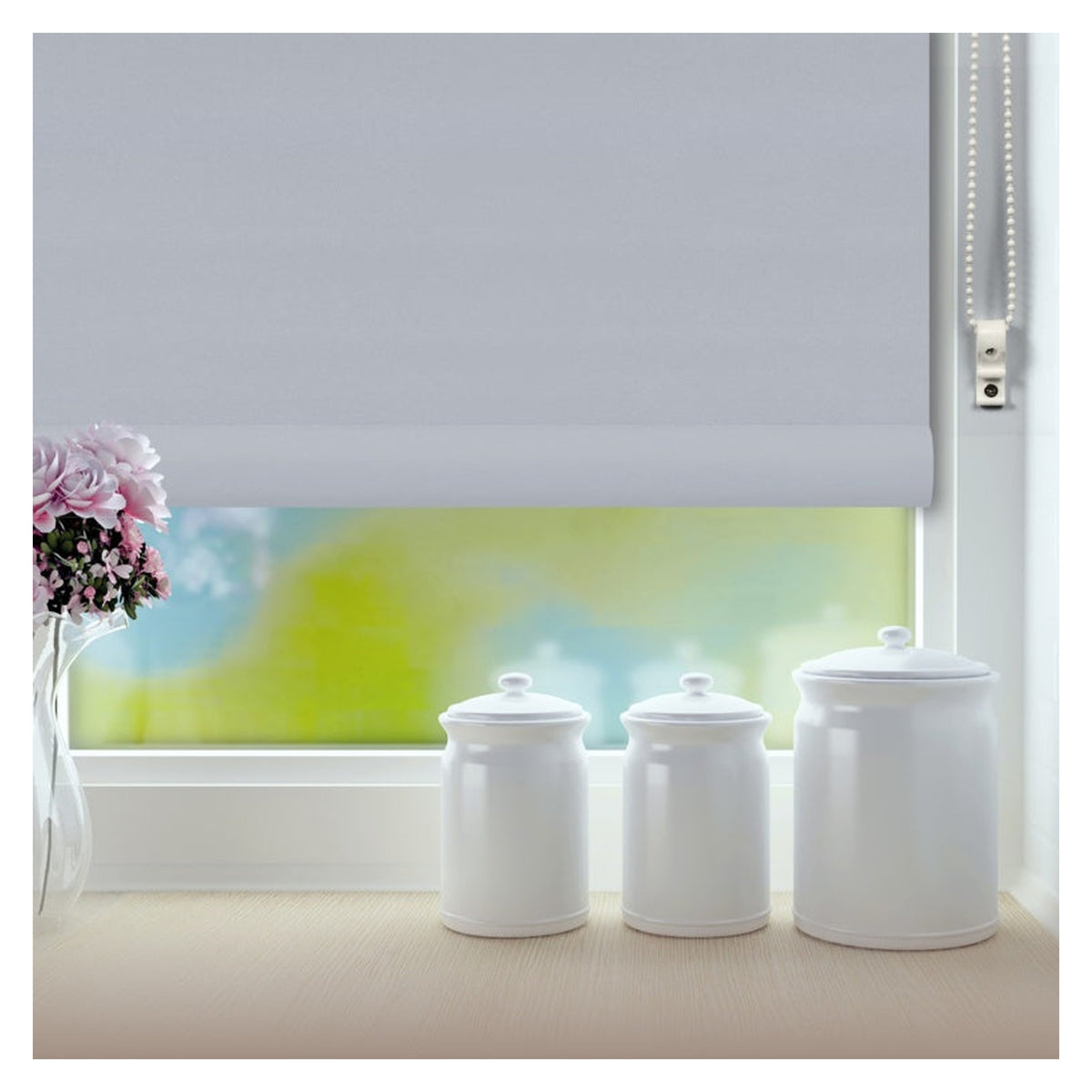 Renaissance silver classic roller blind 180cm