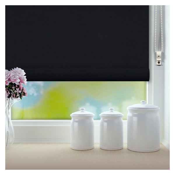 Renaissance classic black roller blind 90cm