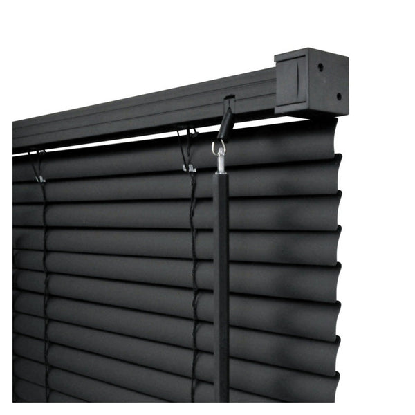 Renaissance 135cm black PVC wide venetian blind