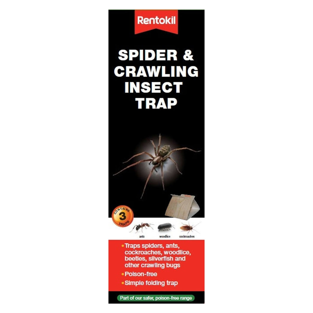 Pack of three Rentokil spider and crawling insect traps
