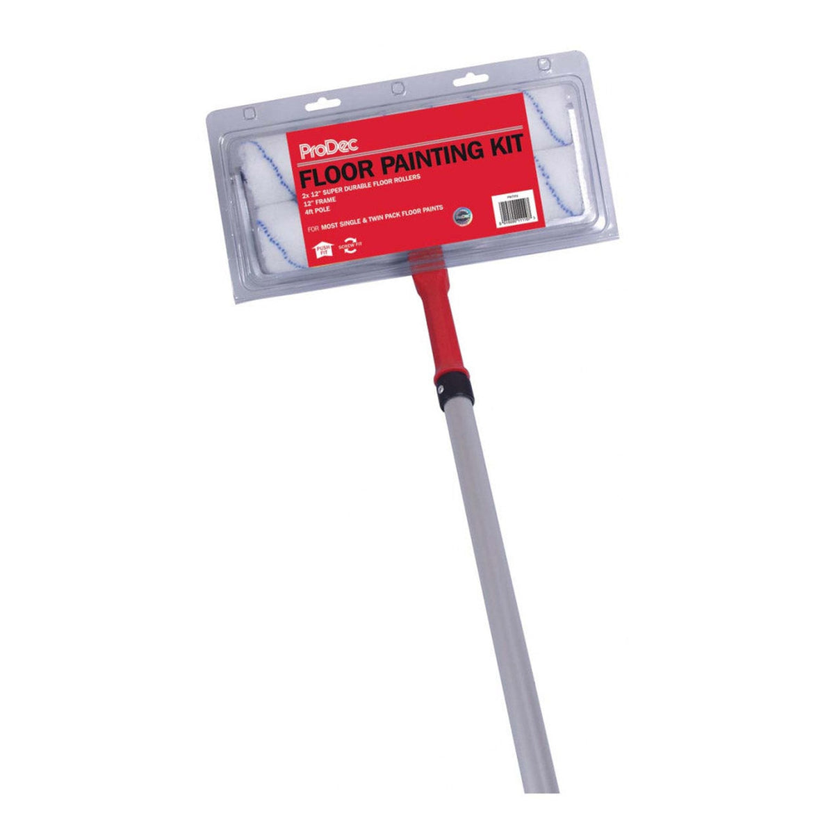 Rodo 4 piece floor painting kit with 12 inch roller refills and handle