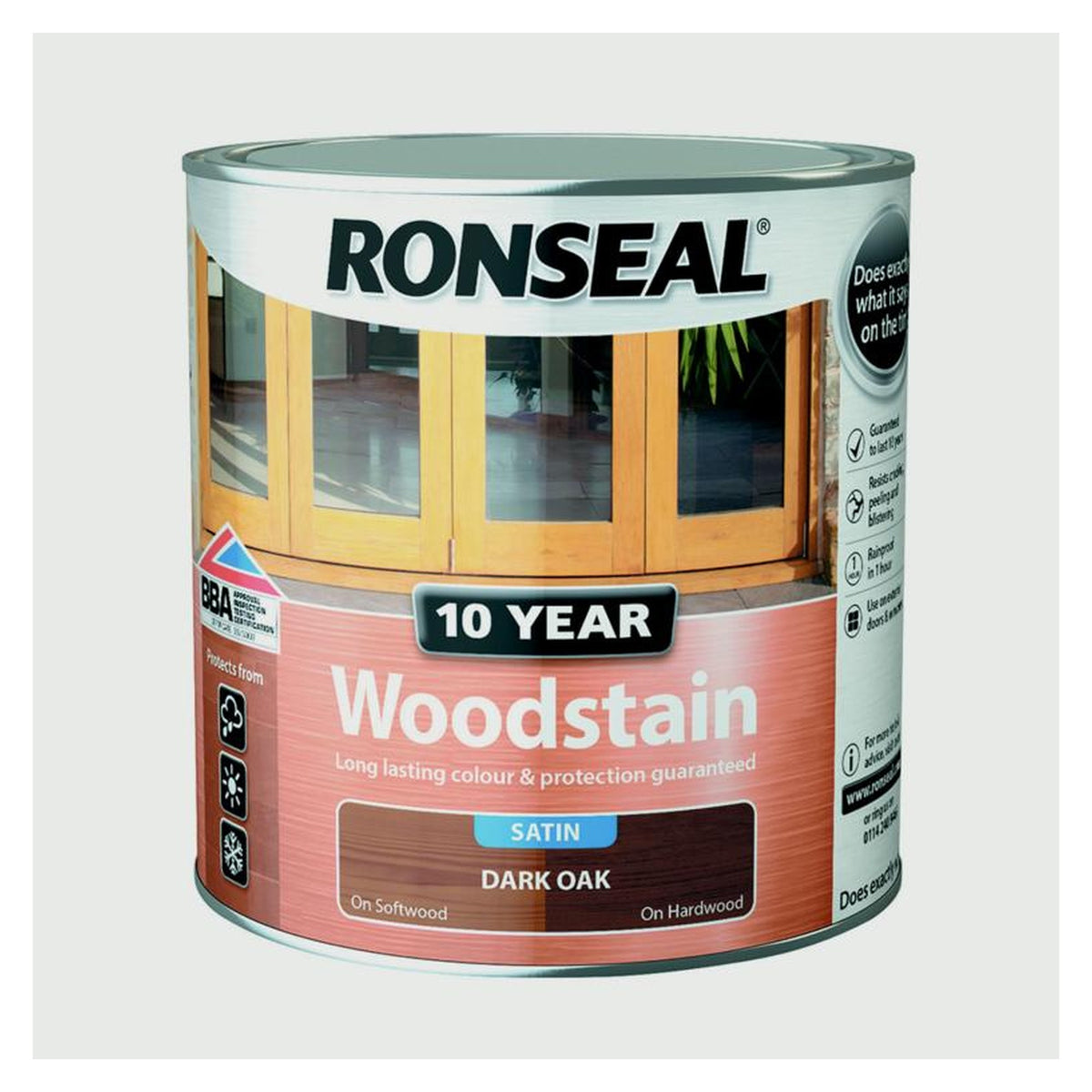 Ronseal 10 Year Woodstain satin dark oak 750ml