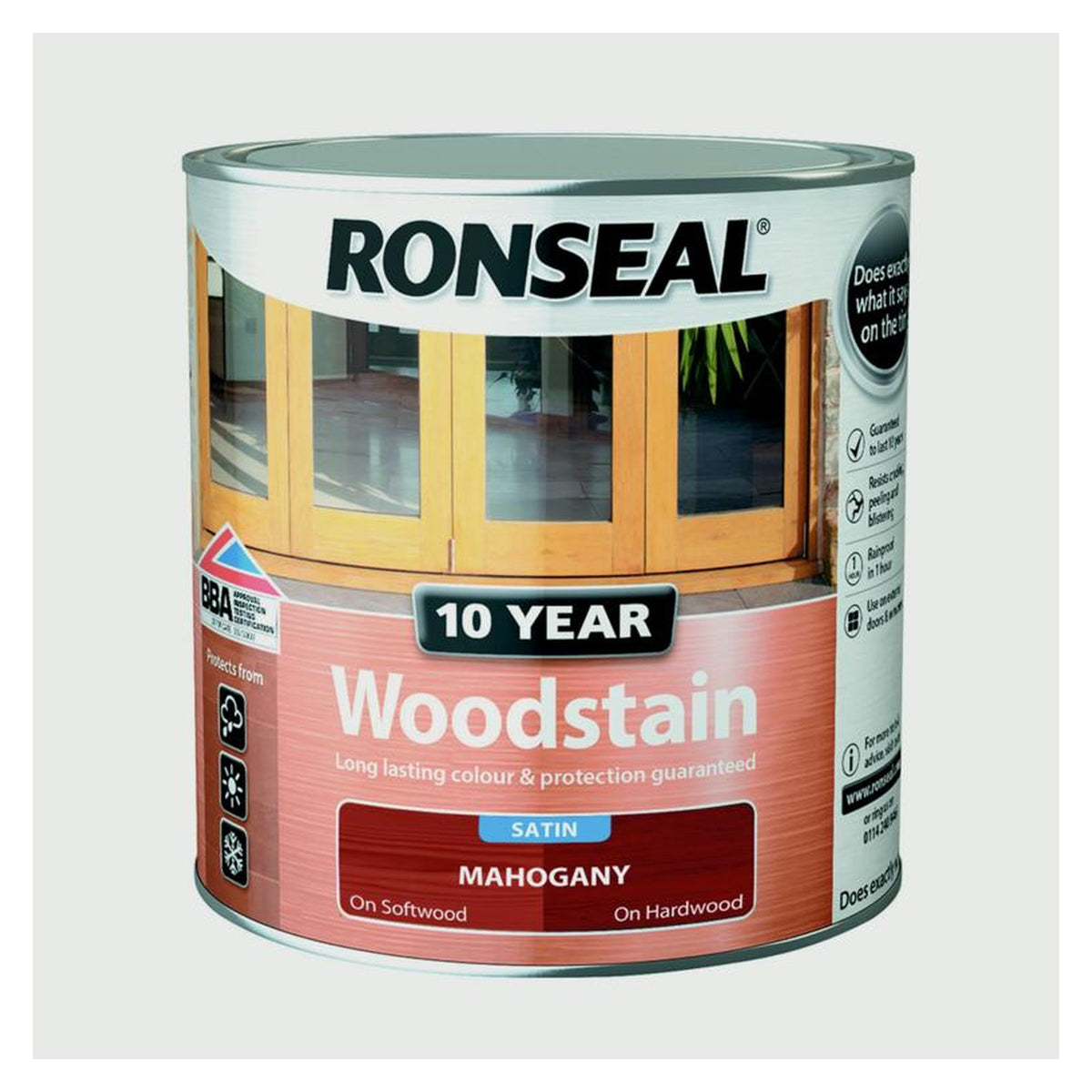 Ronseal 10 Year Woodstain satin Mahogany 750ml