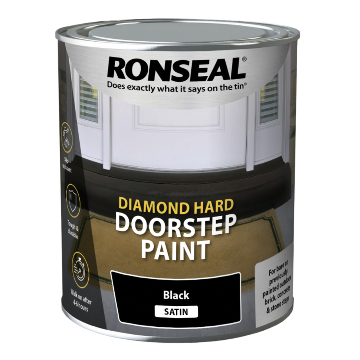 Ronseal Diamond Hard Door Step Paint 750ml in Black