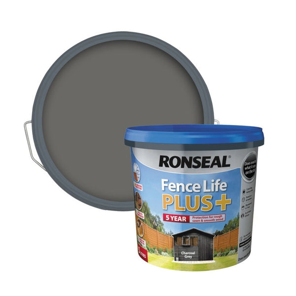 Ronseal Fence Life Plus 5L in Charcoal Grey