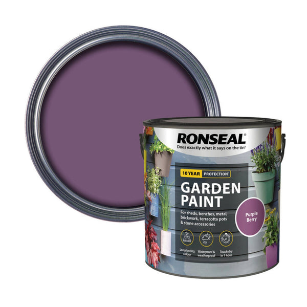 Ronseal Garden Paint 2.5L tin in Purple Berry