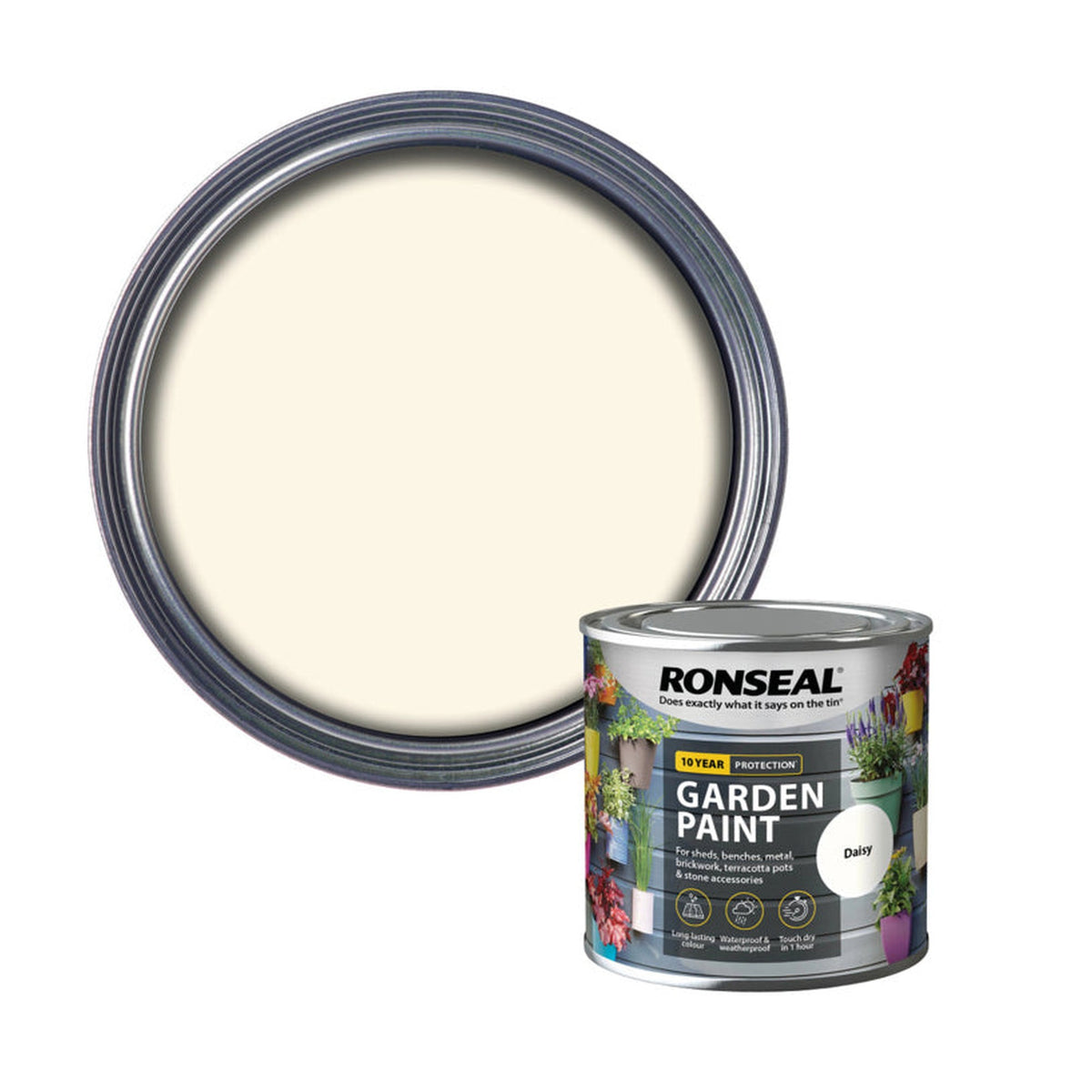 Ronseal Garden Paint 250ml tin in Daisy
