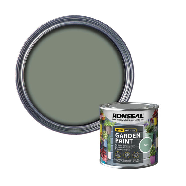Ronseal Garden Paint 250ml tin in Sage