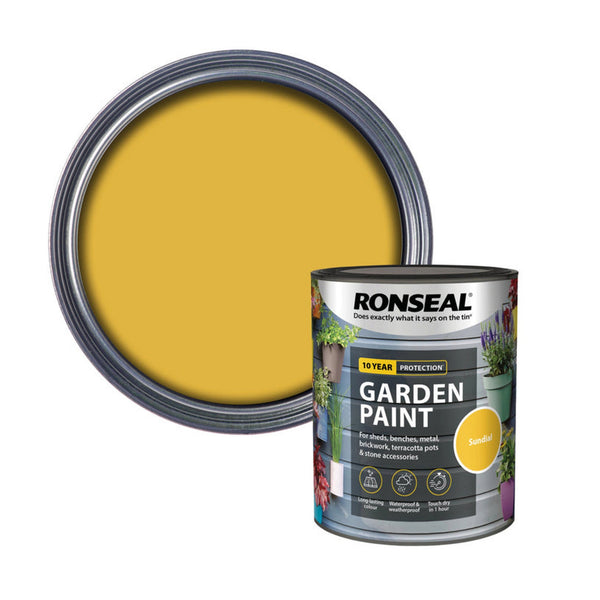 Ronseal Garden Paint 750ml tin in Sundial