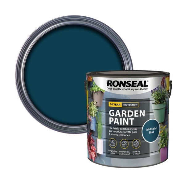 Ronseal Garden Paint Midnight Blue 2.5L tin