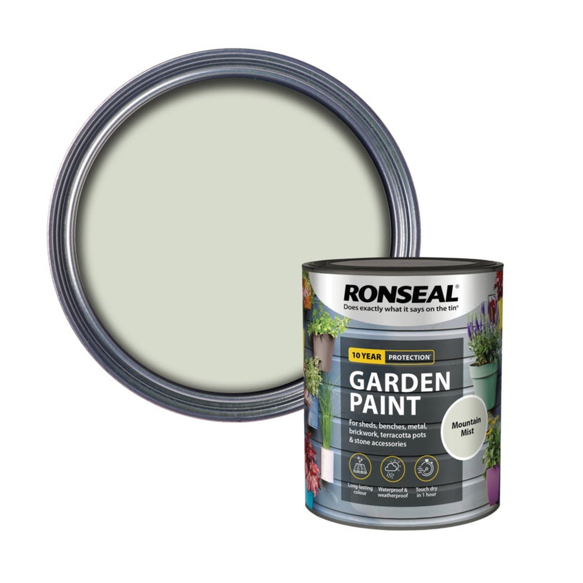 Ronseal Garden Paint Mountain Mist 750ml tin