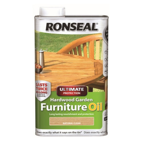 Ronseal Hardwood Furniture Oil 500ml in Natural Clear