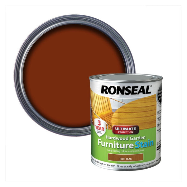 Ronseal Hardwood Furniture Stain 750ml in Rich Teak