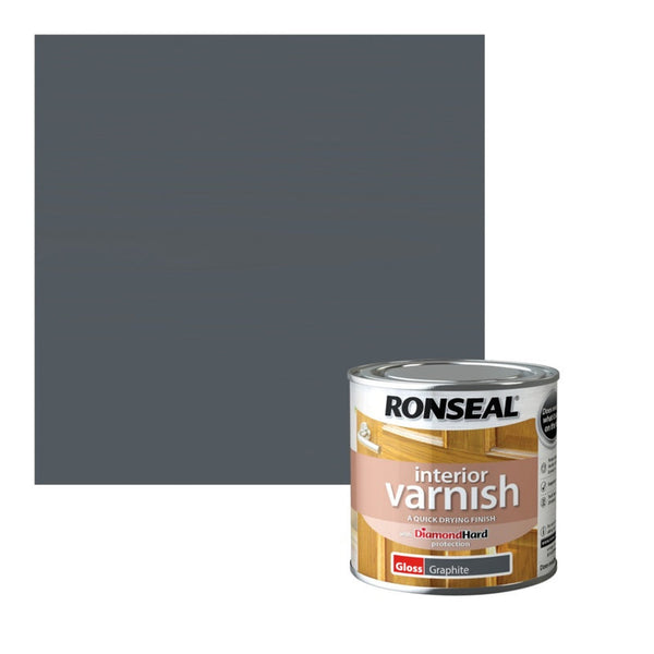Ronseal Interior Varnish Gloss Graphite 250ml