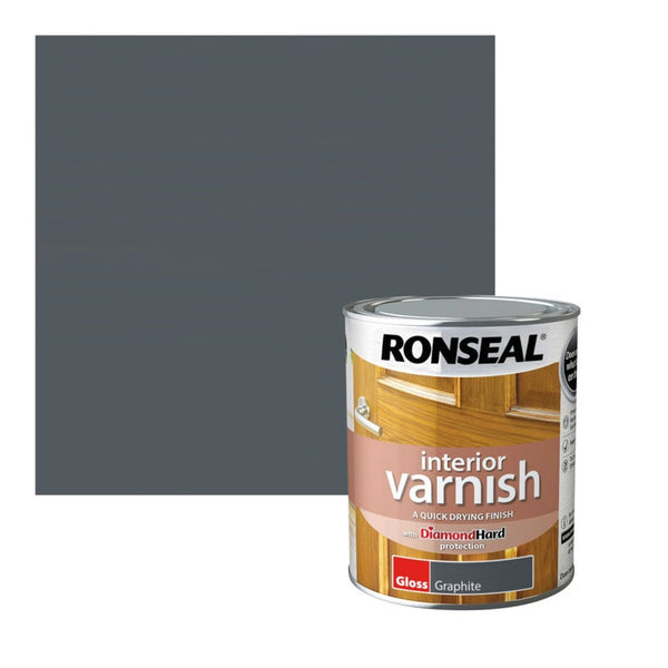 Ronseal Interior Varnish Gloss 750ml tin in Graphite