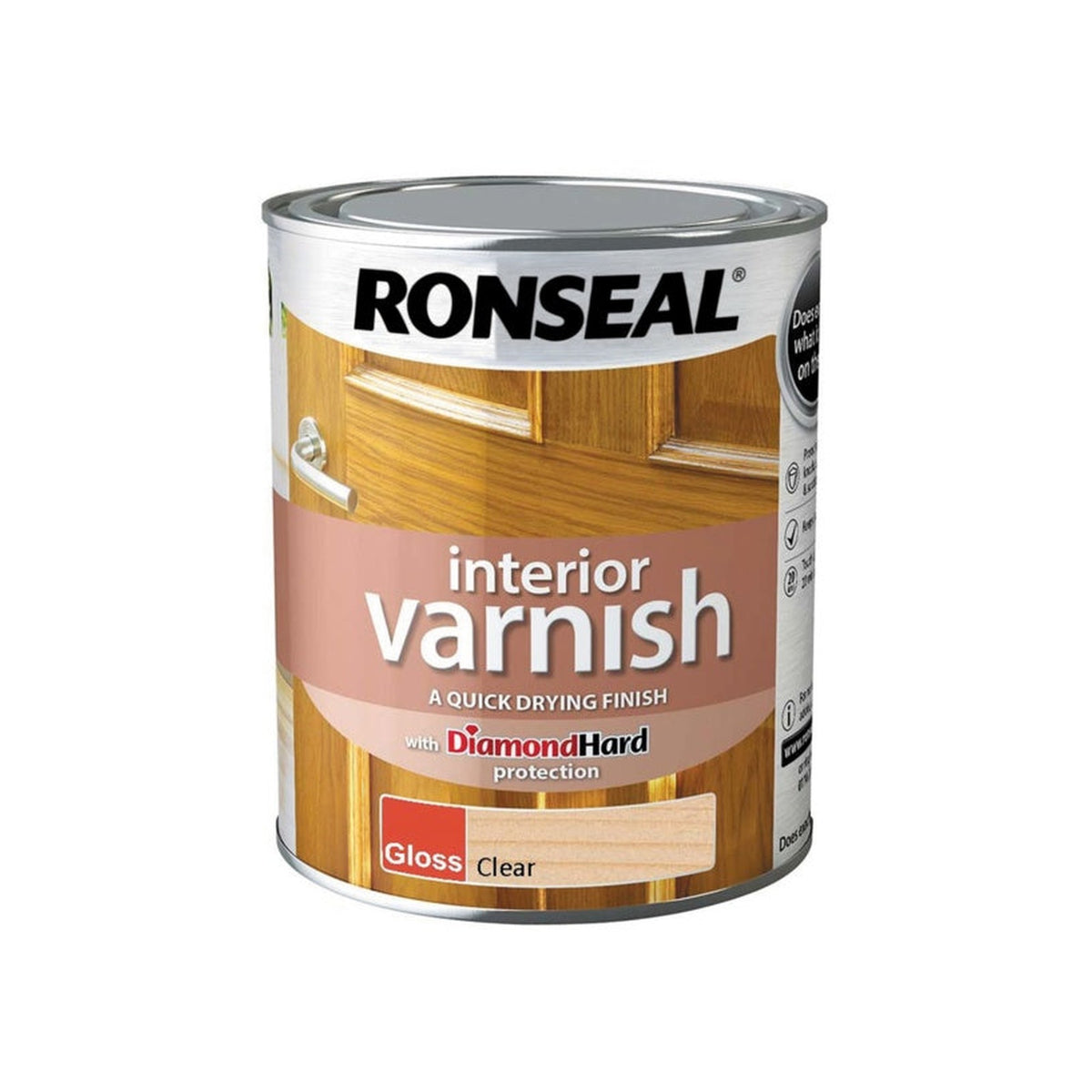 Ronseal Interior Varnish clear gloss 750ml tin
