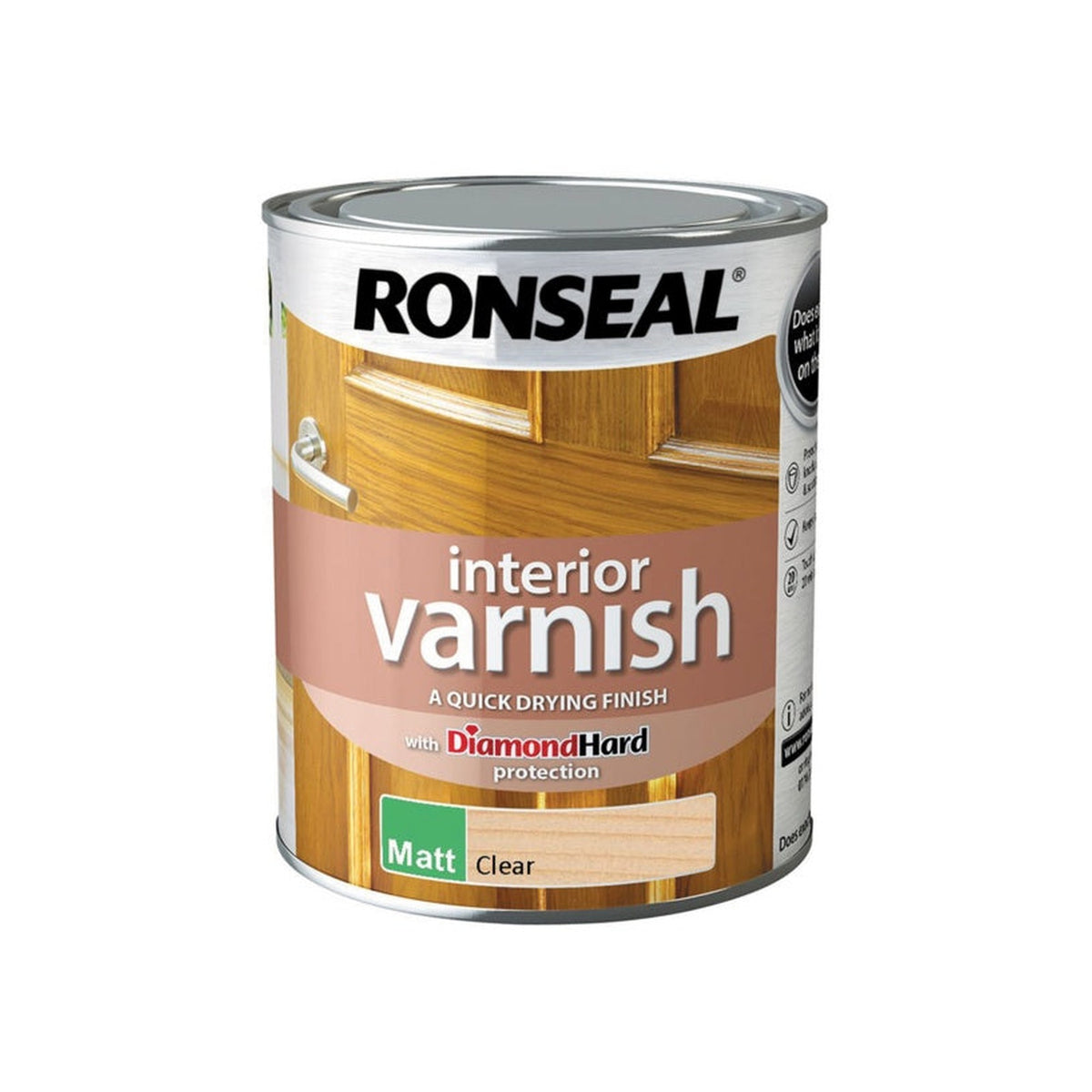 Ronseal Interior Varnish Matt 750ml tin in Clear