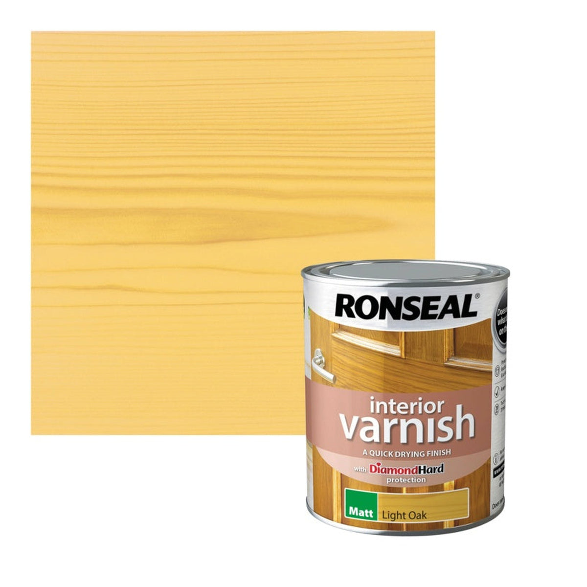 Ronseal Interior Varnish Matt 750ml tin in Light Oak