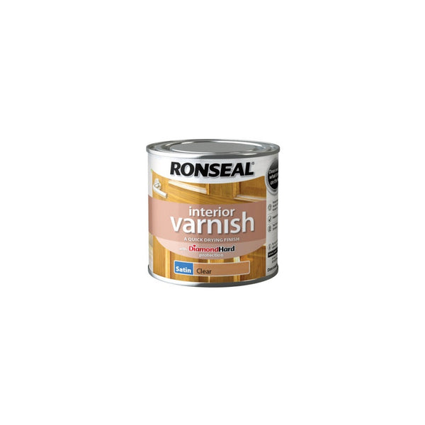 Ronseal interior varnish satin clear 250ml tin