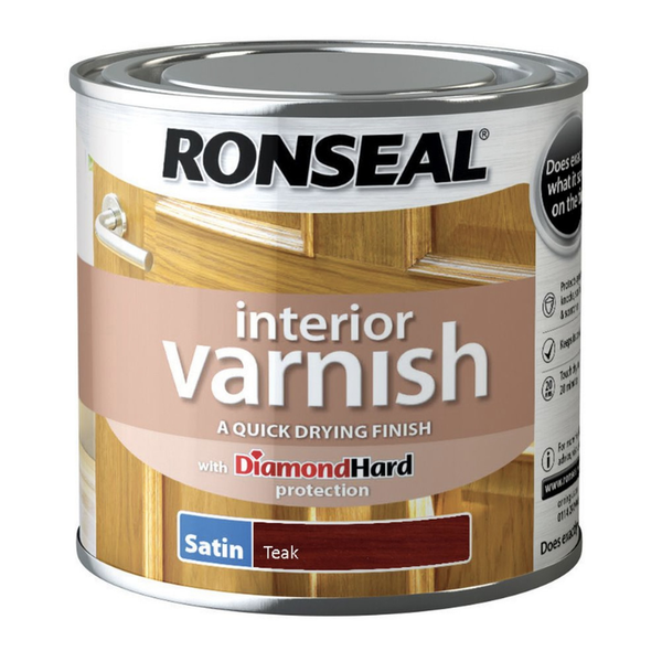 Ronseal Interior Varnish satin 250ml tin in Teak