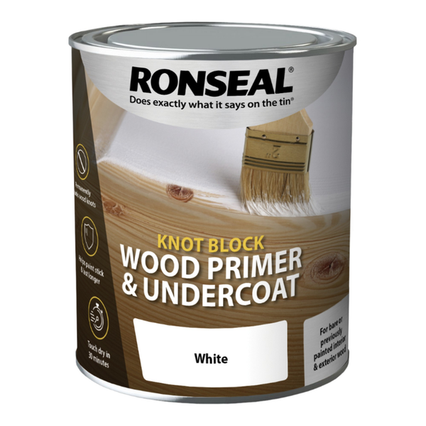 Ronseal Knot Block Primer & Undercoat 750ml tin in White