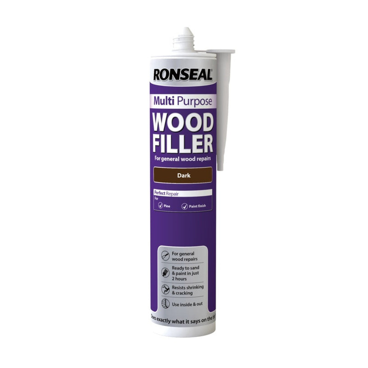 Ronseal Multi Purpose Wood Filler Cartridge 310ml in Dark