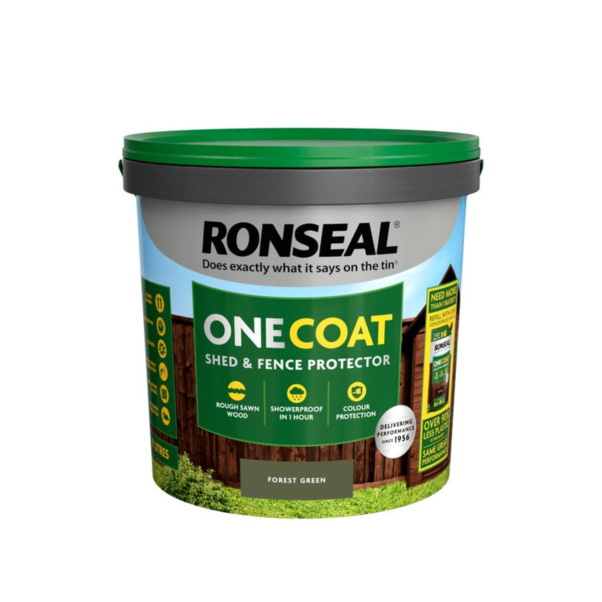 Ronseal One Coat Fence Life Forest Green 9L tub