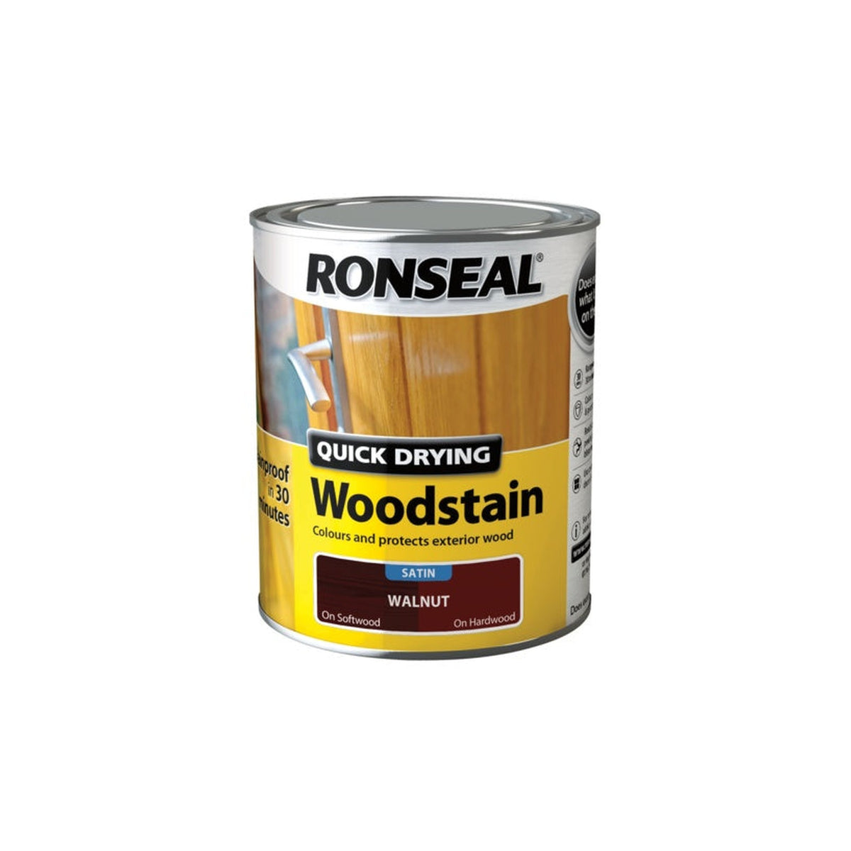 Ronseal Quick Drying Woodstain Satin Walnut 750ml, view 4