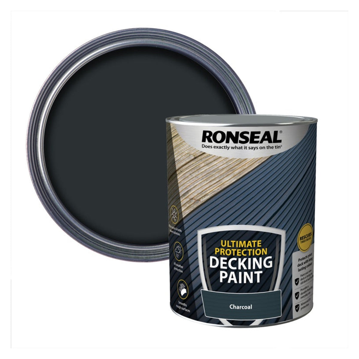 Ronseal Ultimate Protection Decking Paint 5L in Charcoal