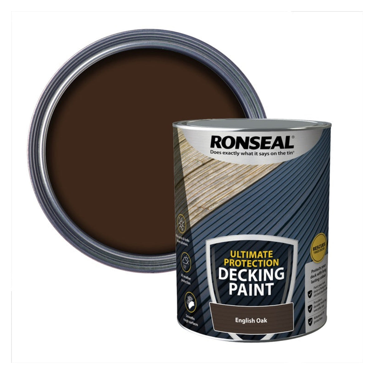 Ronseal Ultimate Protection Decking Paint English Oak 5L tin