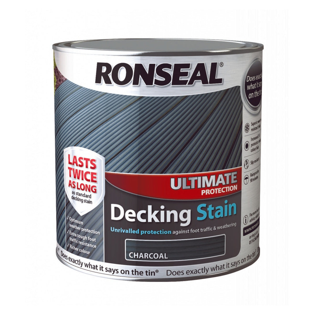 Ronseal Ultimate Protection Decking Stain 2.5L tin in Charcoal