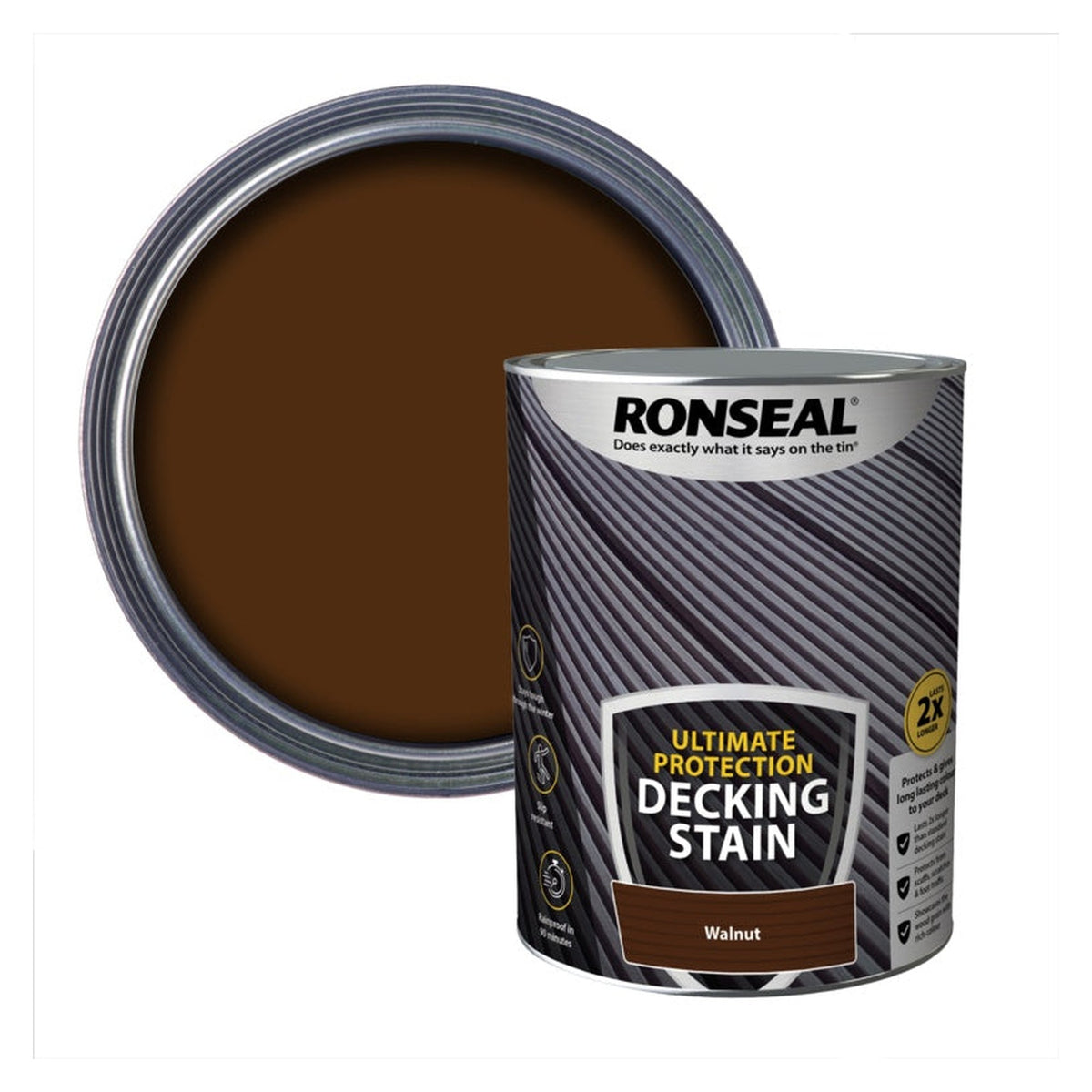 Ronseal Ultimate Protection Decking Stain 5L in Walnut