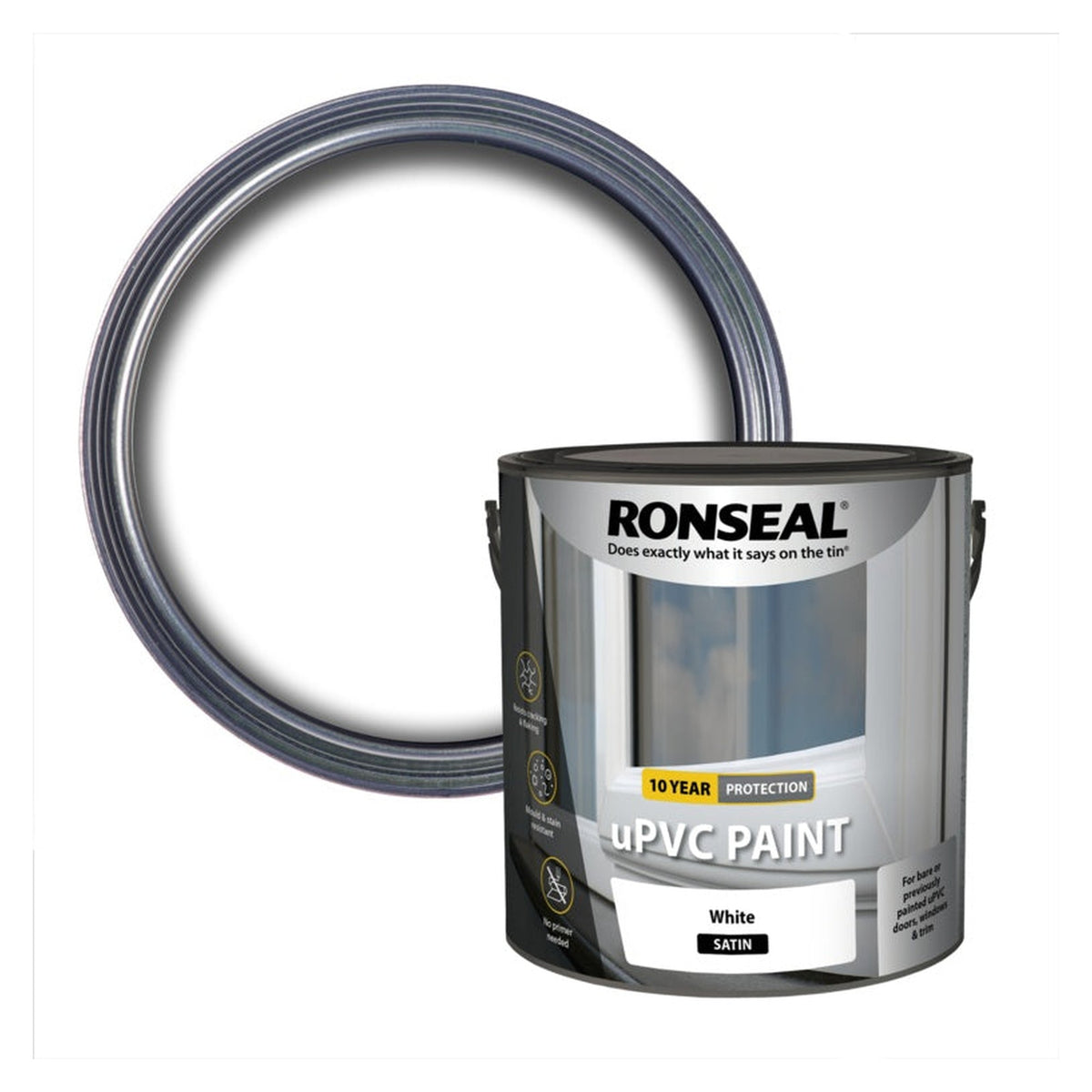Ronseal UPVC Paint 2.5L in White Satin