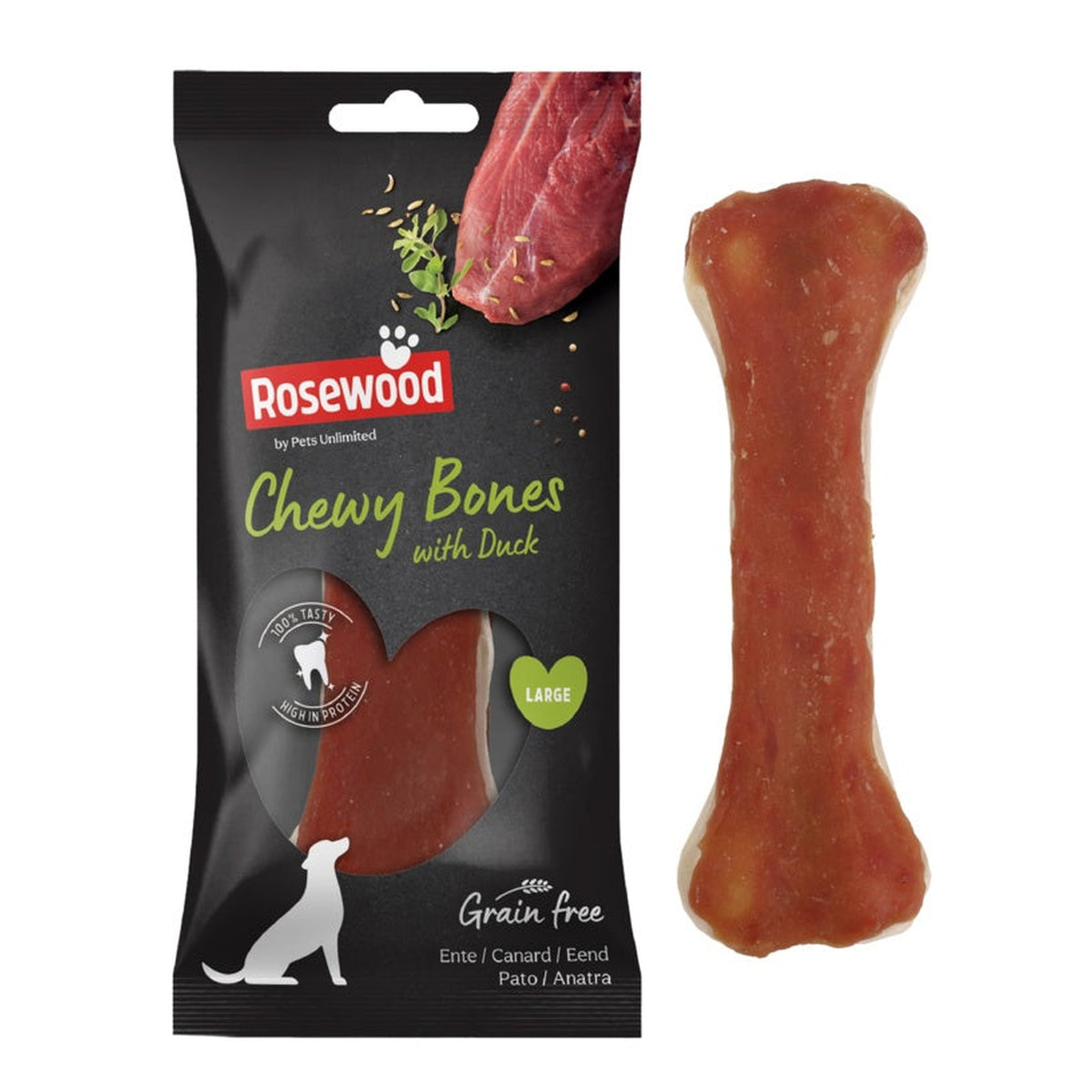Rosewood large chewy bone with duck, view 7
