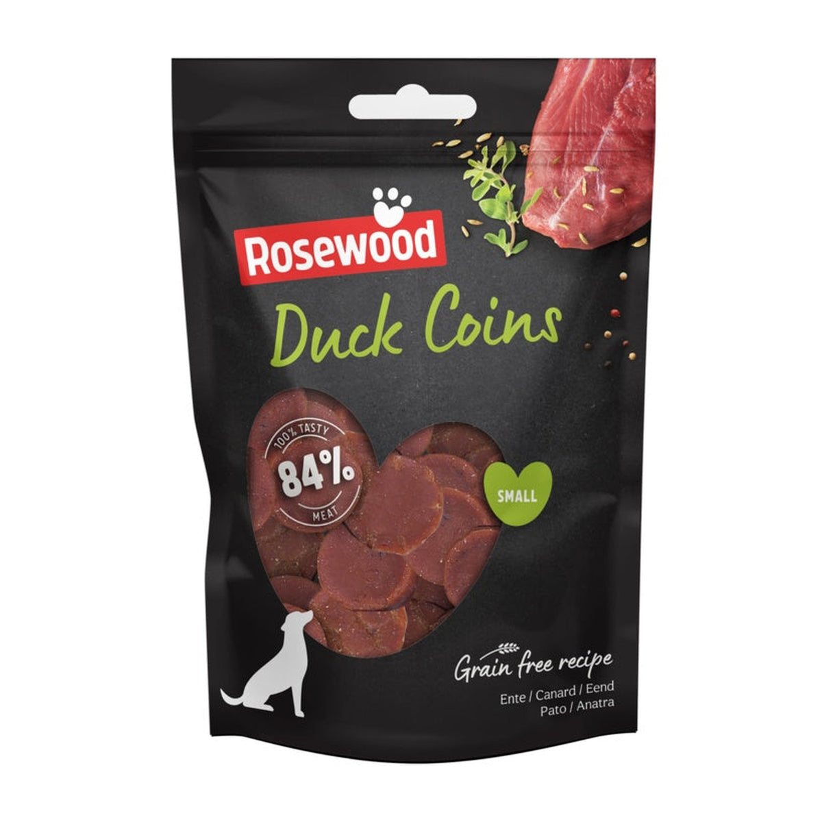 Rosewood Duck Coins dog treats 100g