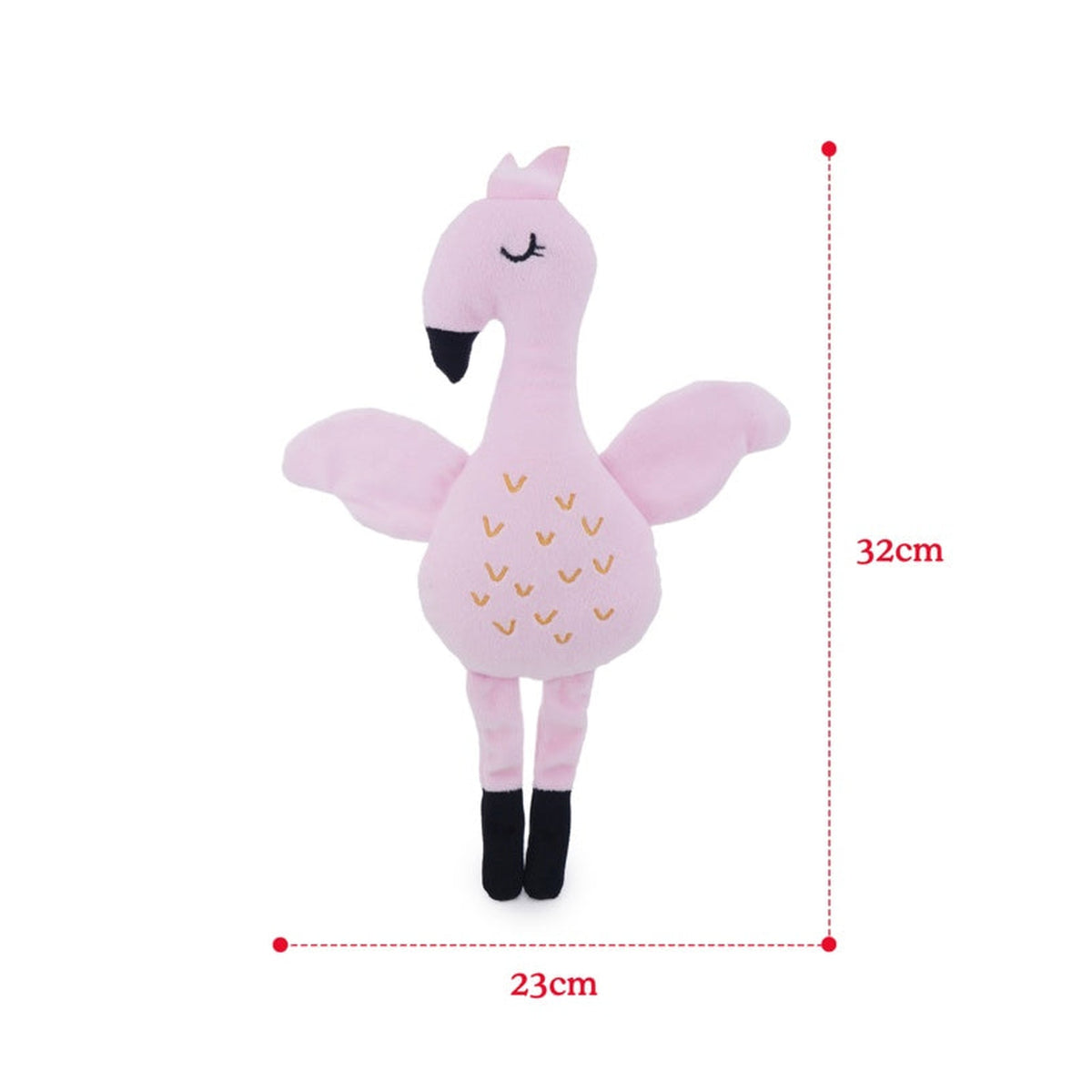Rosewood eco friendly flamingo squeaky dog toy, view 7