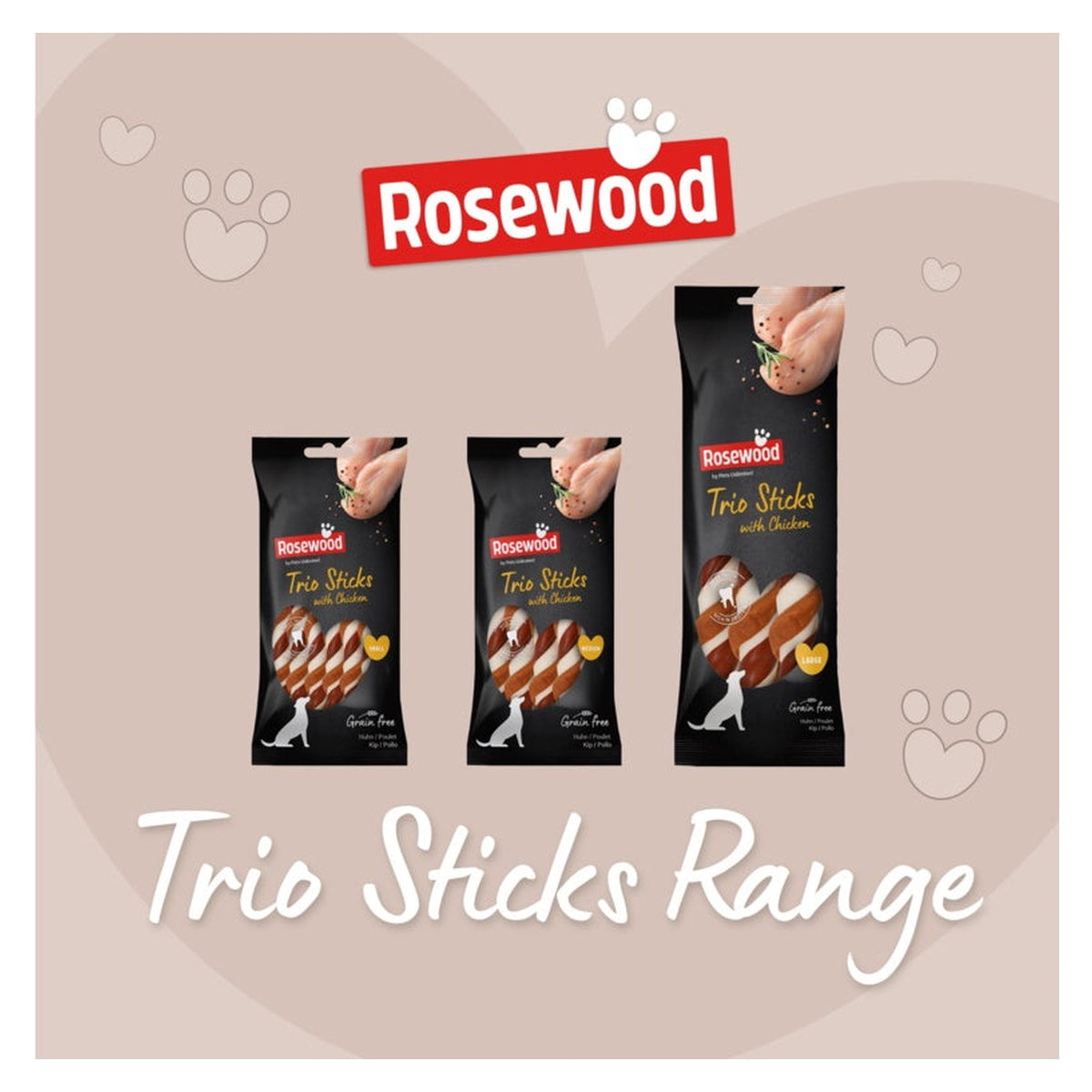 Rosewood trio stick with chicken dog treat, medium, view 7