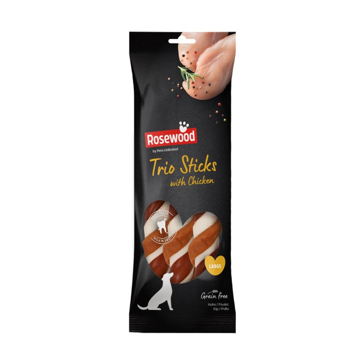 Rosewood Trio sticks with chicken dog treats