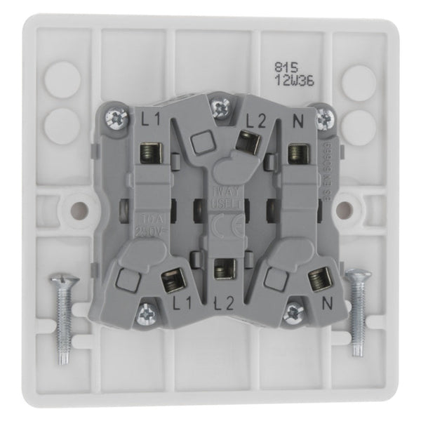 Round Edge Triple Pole Fan Isolator - White, view 2