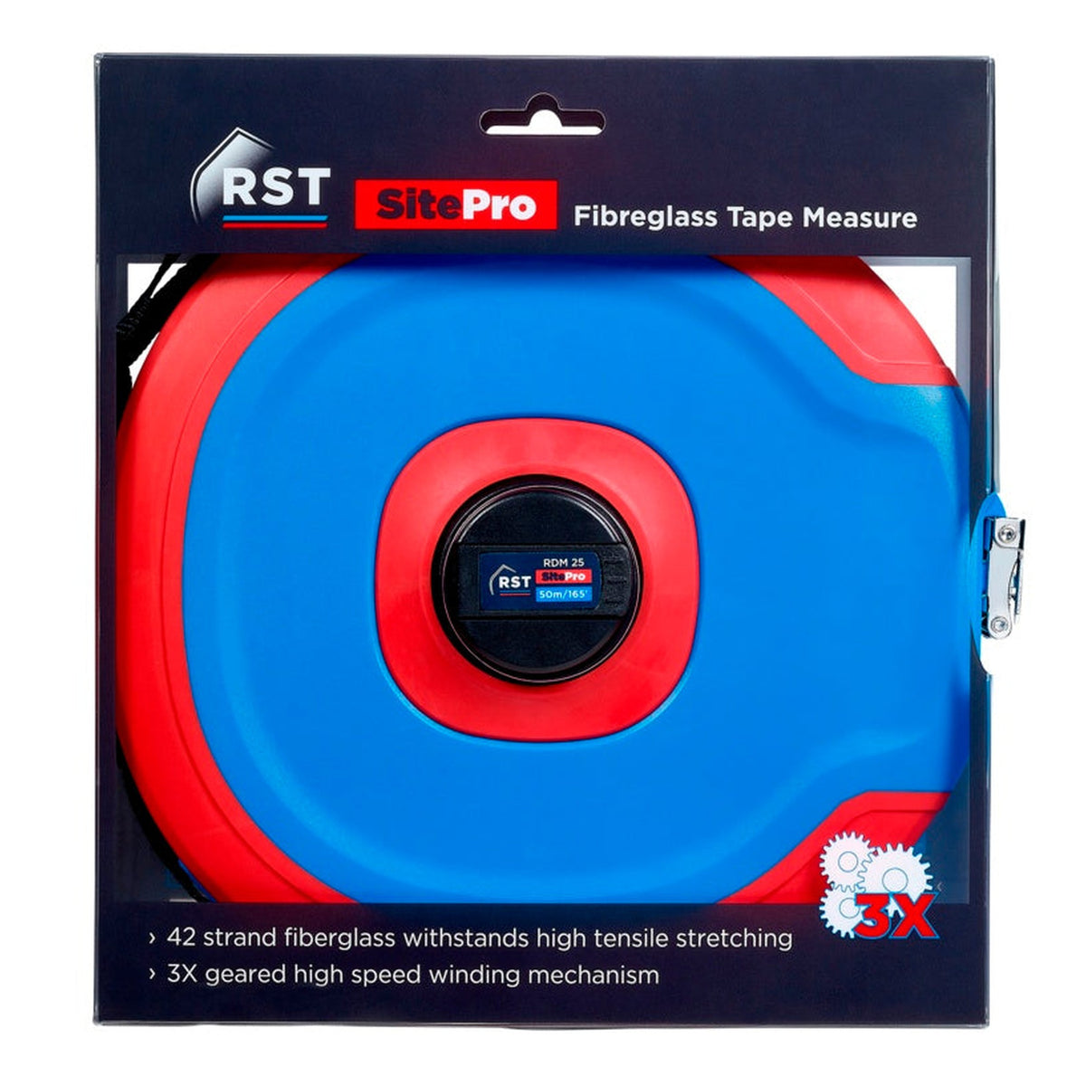 RST 50m fibreglass surveyors tape measure, view 3