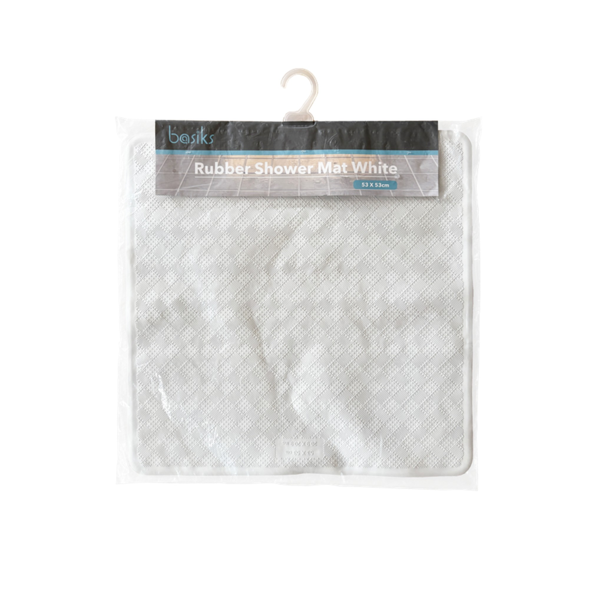 Rubber Shower Mat White - 53 x 53cm