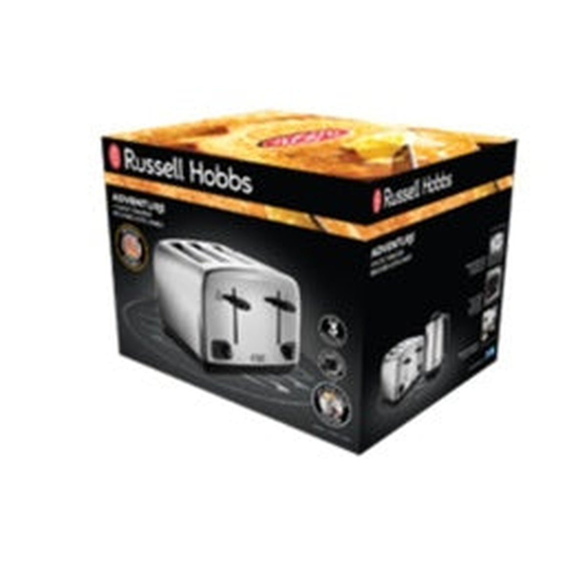 Russell Hobbs brushed and polished stainless steel 4 slice toaster, view 2