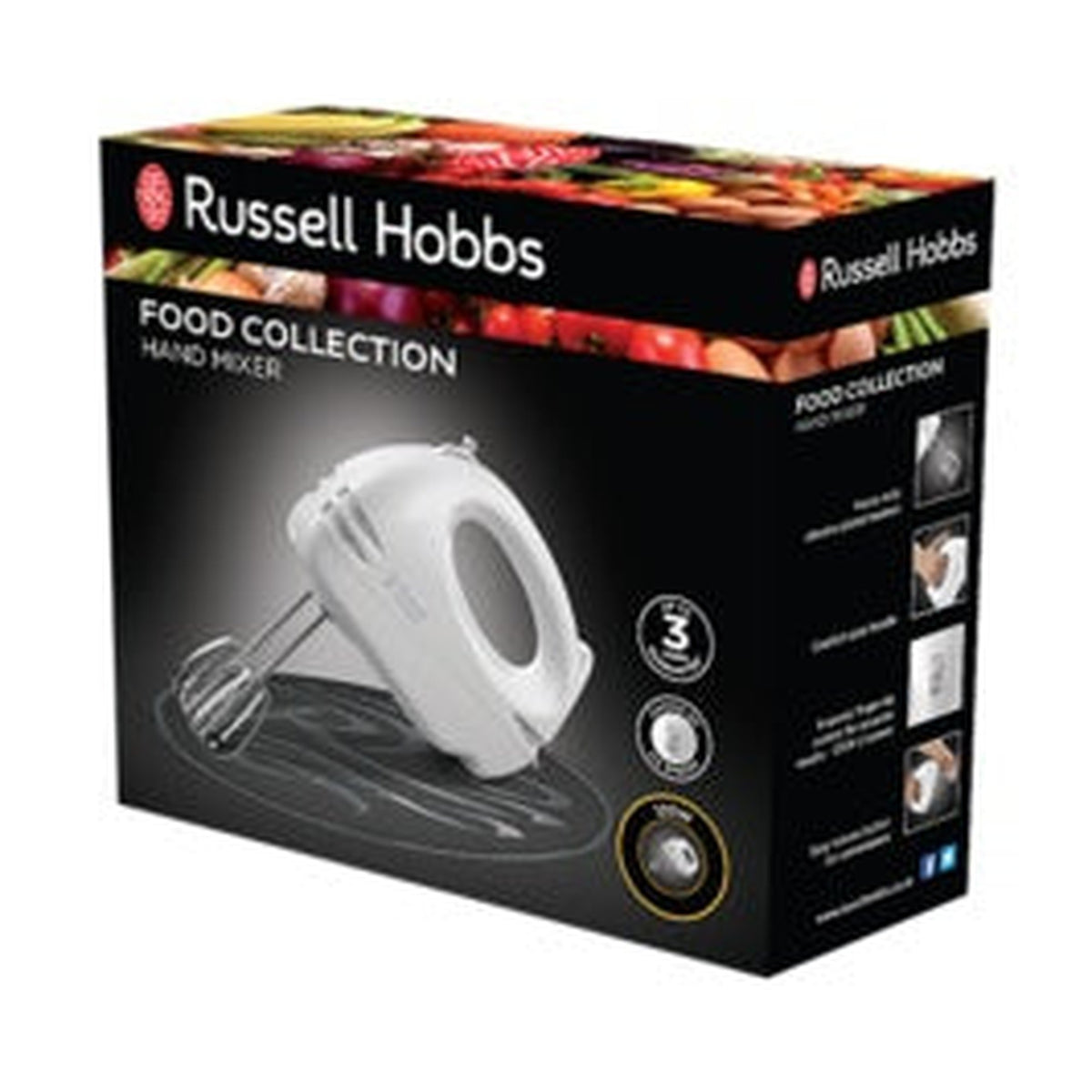 Russell Hobbs 200W hand mixer with chrome beaters, view 6