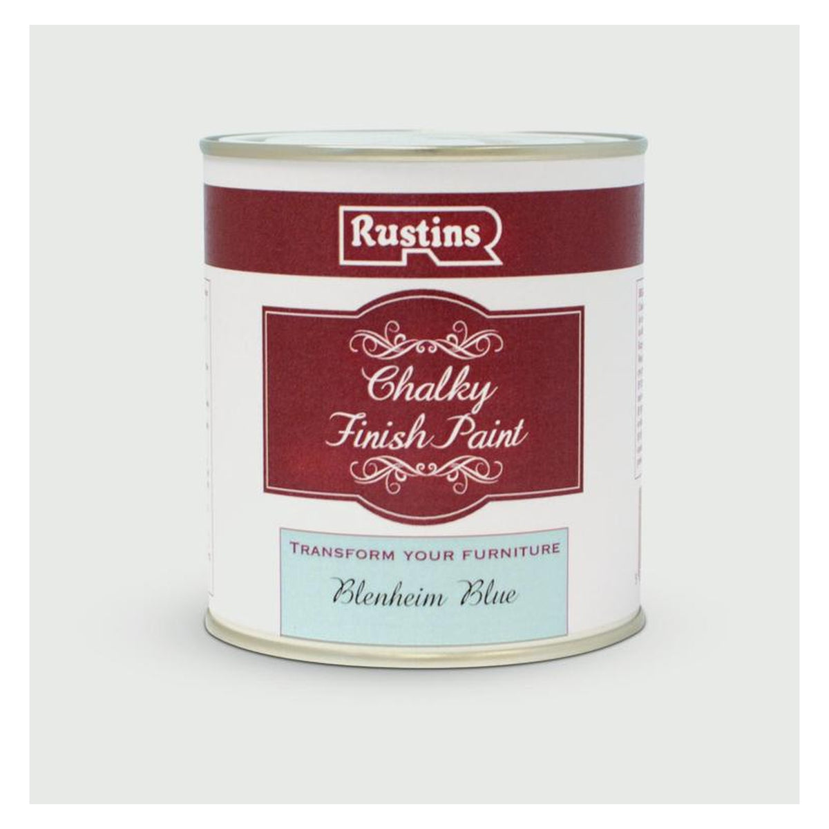 Rustins Chalky Finish furniture paint Blenheim Blue 250ml