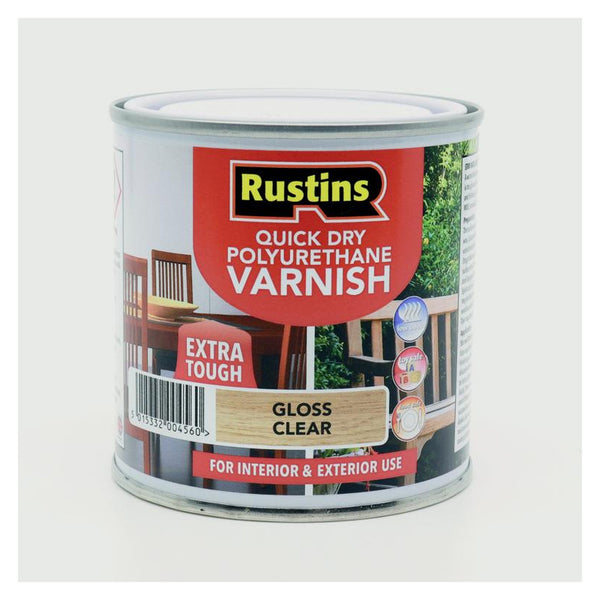 Rustins Polyurethane Gloss Varnish Clear 250ml tin