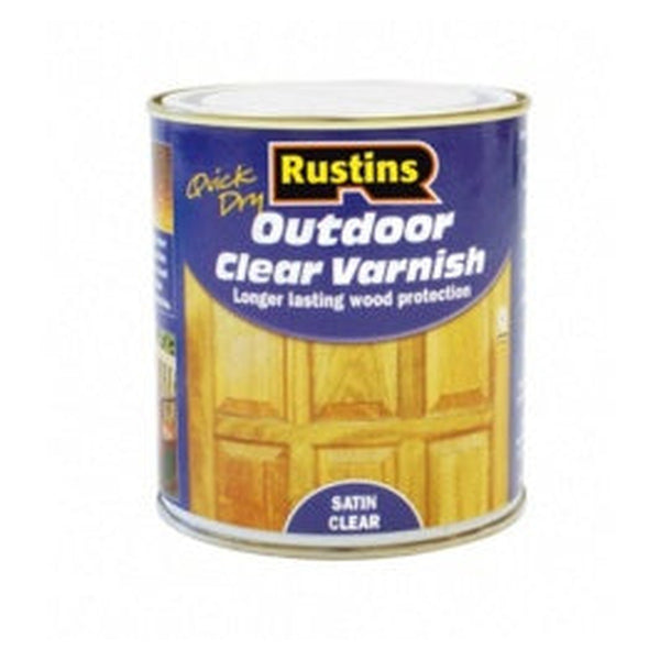 Rustins Quick Dry Outdoor Clear Varnish Satin 250ml tin