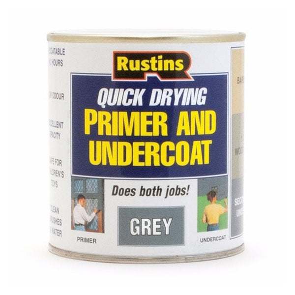 Rustins Quick Dry Primer and Undercoat Grey 1L tin